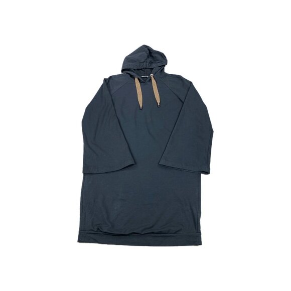 Brunello Cucinelli Pockets Hoodie Dress Womens Large Black Long Sleeve Italian - Picture 4 of 16